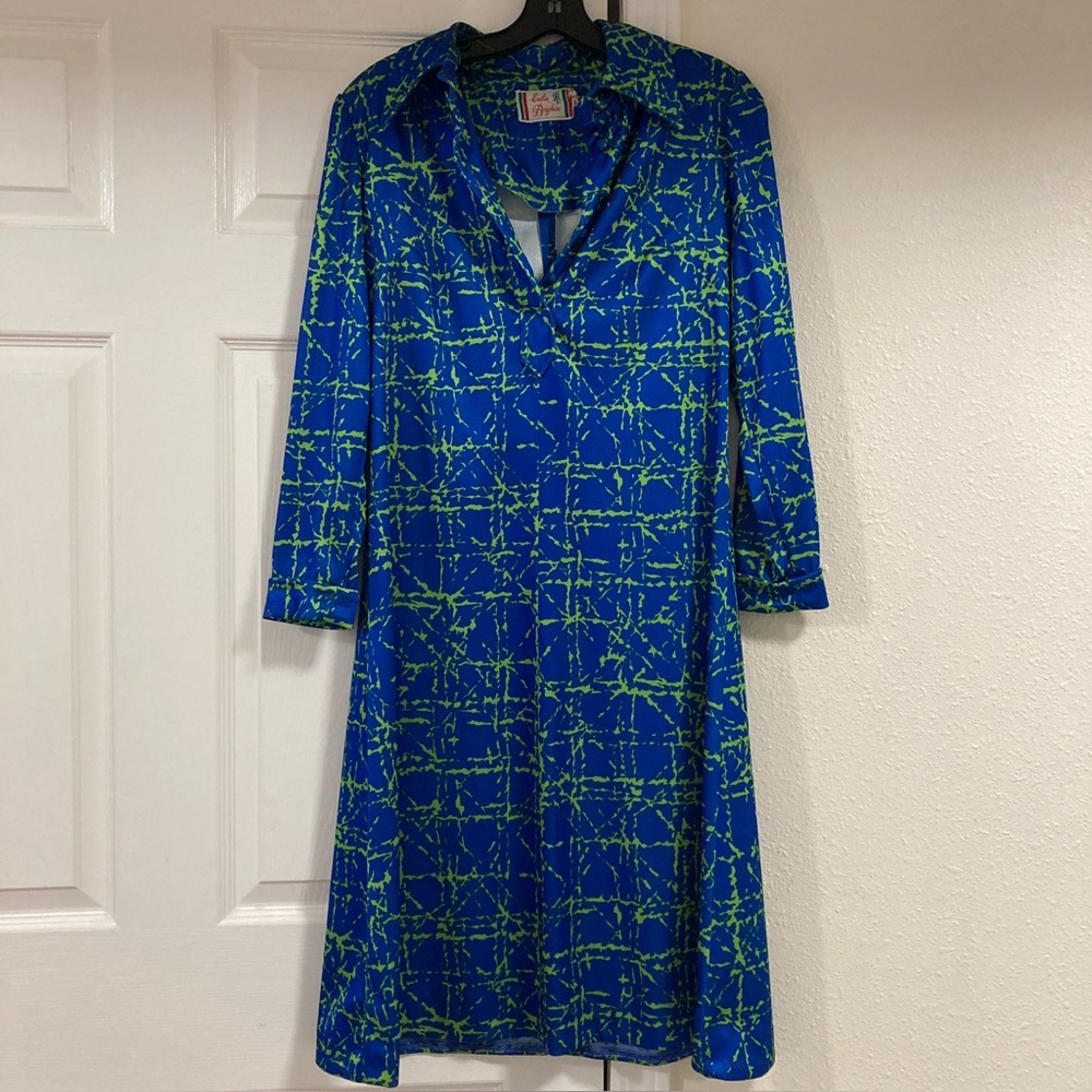 Vintage Emilio Borghese Long Sleeve Knee Length Button Front Shirt Dress -Size 8